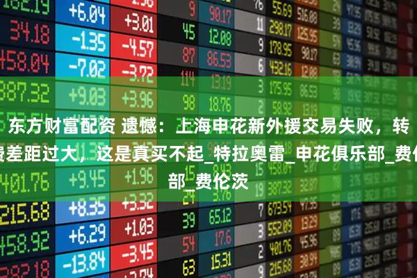 东方财富配资 遗憾：上海申花新外援交易失败，转会费差距过大，这是真买不起_特拉奥雷_申花俱乐部_费伦茨