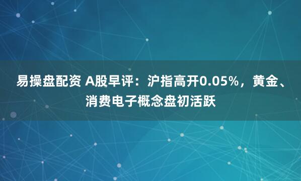 易操盘配资 A股早评：沪指高开0.05%，黄金、消费电子概念盘初活跃